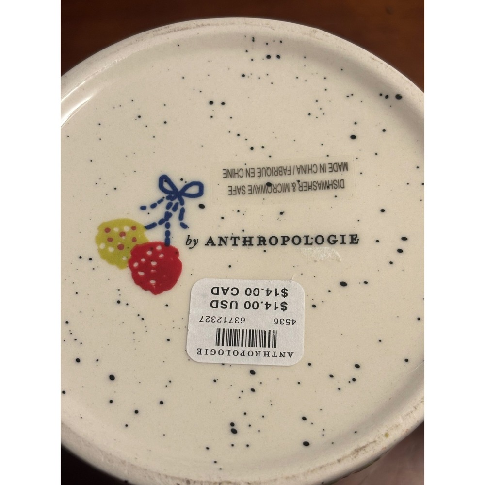 Anthropologie Letter L Mitten Mug Cream Red Speckled Holiday Christmas Gift‎ - Picture 6 of 8